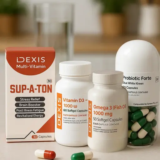 [SUOMD3PRO] Sup-A-Ton Multivitamin + Omega 3 1000mg + Vitamine D3 + Probiotic Forte